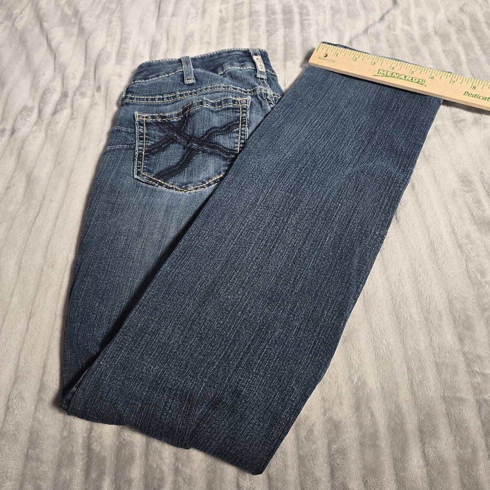 Ariat Jeans‎ Womens size 28L Blue REAL Denim Mid Rise Straight Western Wear. 154